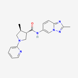 molecular formula C18H20N6O B7337705 (3S,4S)-4-methyl-N-(2-methyl-[1,2,4]triazolo[1,5-a]pyridin-6-yl)-1-pyridin-2-ylpyrrolidine-3-carboxamide 