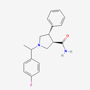 (3R,4S)-1-[1-(4-fluorophenyl)ethyl]-4-phenylpyrrolidine-3-carboxamide