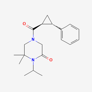 6,6-dimethyl-4-[(1S,2S)-2-phenylcyclopropanecarbonyl]-1-propan-2-ylpiperazin-2-one