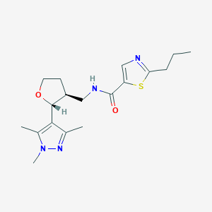 2-propyl-N-[[(2R,3S)-2-(1,3,5-trimethylpyrazol-4-yl)oxolan-3-yl]methyl]-1,3-thiazole-5-carboxamide