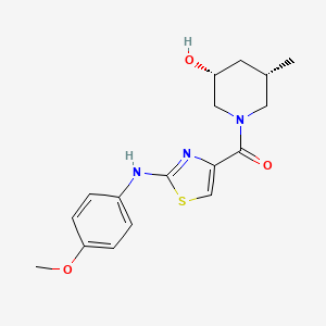 [(3R,5S)-3-hydroxy-5-methylpiperidin-1-yl]-[2-(4-methoxyanilino)-1,3-thiazol-4-yl]methanone