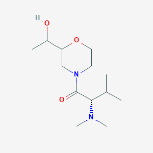 molecular formula C13H26N2O3 B7337884 (2S)-2-(dimethylamino)-1-[2-(1-hydroxyethyl)morpholin-4-yl]-3-methylbutan-1-one 