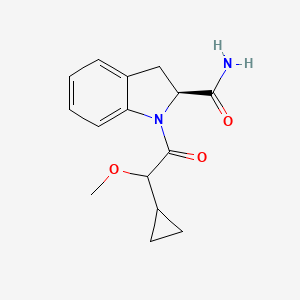 (2S)-1-(2-cyclopropyl-2-methoxyacetyl)-2,3-dihydroindole-2-carboxamide