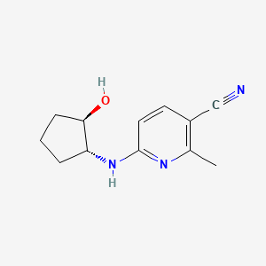 molecular formula C12H15N3O B7337923 6-[[(1R,2R)-2-hydroxycyclopentyl]amino]-2-methylpyridine-3-carbonitrile 