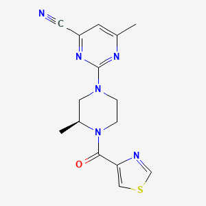 6-methyl-2-[(3S)-3-methyl-4-(1,3-thiazole-4-carbonyl)piperazin-1-yl]pyrimidine-4-carbonitrile