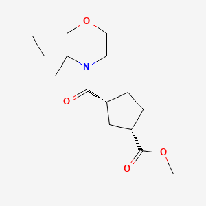 methyl (1S,3R)-3-(3-ethyl-3-methylmorpholine-4-carbonyl)cyclopentane-1-carboxylate