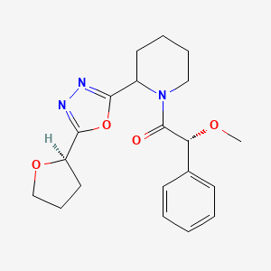 (2R)-2-methoxy-1-[2-[5-[(2R)-oxolan-2-yl]-1,3,4-oxadiazol-2-yl]piperidin-1-yl]-2-phenylethanone