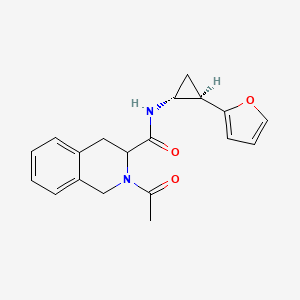 molecular formula C19H20N2O3 B7337992 2-acetyl-N-[(1R,2R)-2-(furan-2-yl)cyclopropyl]-3,4-dihydro-1H-isoquinoline-3-carboxamide 