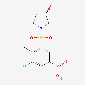 3-chloro-5-[(3R)-3-fluoropyrrolidin-1-yl]sulfonyl-4-methylbenzoic acid