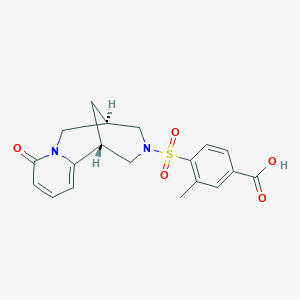 3-methyl-4-[[(1R,9R)-6-oxo-7,11-diazatricyclo[7.3.1.02,7]trideca-2,4-dien-11-yl]sulfonyl]benzoic acid