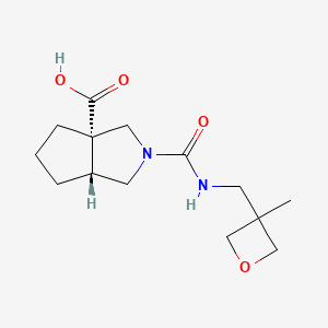 (3aS,6aR)-2-[(3-methyloxetan-3-yl)methylcarbamoyl]-1,3,4,5,6,6a-hexahydrocyclopenta[c]pyrrole-3a-carboxylic acid