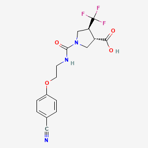 (3S,4S)-1-[2-(4-cyanophenoxy)ethylcarbamoyl]-4-(trifluoromethyl)pyrrolidine-3-carboxylic acid