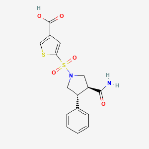 5-[(3S,4R)-3-carbamoyl-4-phenylpyrrolidin-1-yl]sulfonylthiophene-3-carboxylic acid