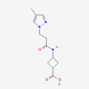 3-[3-(4-Methylpyrazol-1-yl)propanoylamino]cyclobutane-1-carboxylic acid