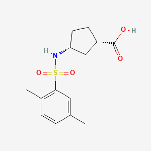 molecular formula C14H19NO4S B7338062 (1S,3R)-3-[(2,5-dimethylphenyl)sulfonylamino]cyclopentane-1-carboxylic acid 