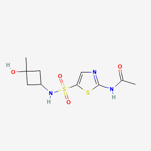 N-[5-[(3-hydroxy-3-methylcyclobutyl)sulfamoyl]-1,3-thiazol-2-yl]acetamide