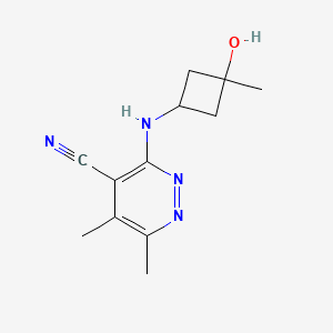 3-[(3-Hydroxy-3-methylcyclobutyl)amino]-5,6-dimethylpyridazine-4-carbonitrile