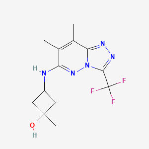 3-[[7,8-Dimethyl-3-(trifluoromethyl)-[1,2,4]triazolo[4,3-b]pyridazin-6-yl]amino]-1-methylcyclobutan-1-ol