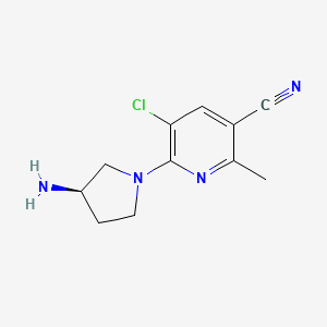 6-[(3R)-3-aminopyrrolidin-1-yl]-5-chloro-2-methylpyridine-3-carbonitrile