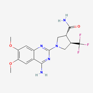 (3R,4R)-1-(4-amino-6,7-dimethoxyquinazolin-2-yl)-4-(trifluoromethyl)pyrrolidine-3-carboxamide