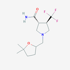 (3R,4R)-1-[(5,5-dimethyloxolan-2-yl)methyl]-4-(trifluoromethyl)pyrrolidine-3-carboxamide