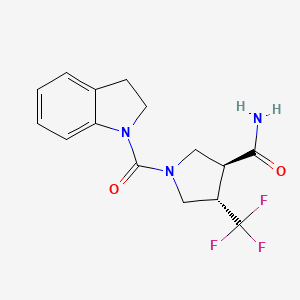 (3S,4S)-1-(2,3-dihydroindole-1-carbonyl)-4-(trifluoromethyl)pyrrolidine-3-carboxamide