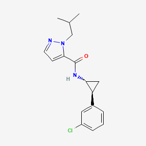 N-[(1R,2S)-2-(3-chlorophenyl)cyclopropyl]-2-(2-methylpropyl)pyrazole-3-carboxamide