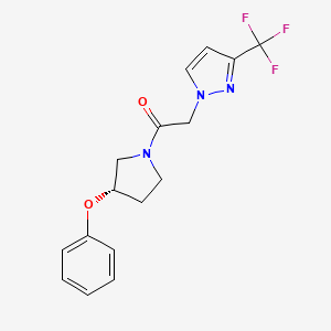 1-[(3S)-3-phenoxypyrrolidin-1-yl]-2-[3-(trifluoromethyl)pyrazol-1-yl]ethanone