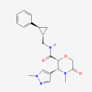 (2R,3R)-4-methyl-3-(1-methylpyrazol-4-yl)-5-oxo-N-[[(1S,2S)-2-phenylcyclopropyl]methyl]morpholine-2-carboxamide