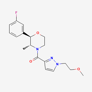 [(2R,3R)-2-(3-fluorophenyl)-3-methylmorpholin-4-yl]-[1-(2-methoxyethyl)pyrazol-3-yl]methanone