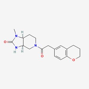 molecular formula C18H23N3O3 B7338721 (3aR,7aS)-5-[2-(3,4-dihydro-2H-chromen-6-yl)acetyl]-1-methyl-3,3a,4,6,7,7a-hexahydroimidazo[4,5-c]pyridin-2-one 