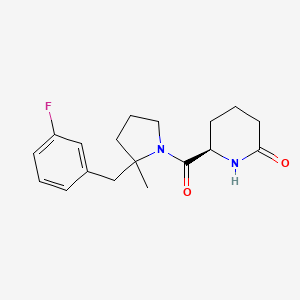 (6R)-6-[2-[(3-fluorophenyl)methyl]-2-methylpyrrolidine-1-carbonyl]piperidin-2-one