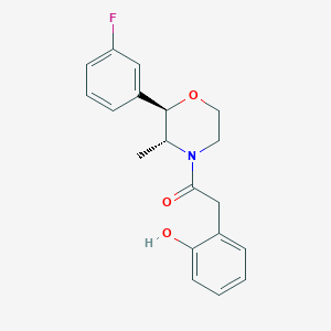 1-[(2R,3R)-2-(3-fluorophenyl)-3-methylmorpholin-4-yl]-2-(2-hydroxyphenyl)ethanone