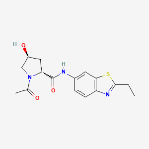 (2R,4S)-1-acetyl-N-(2-ethyl-1,3-benzothiazol-6-yl)-4-hydroxypyrrolidine-2-carboxamide