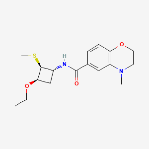 molecular formula C17H24N2O3S B7338772 N-[(1R,2S,3R)-3-ethoxy-2-methylsulfanylcyclobutyl]-4-methyl-2,3-dihydro-1,4-benzoxazine-6-carboxamide 