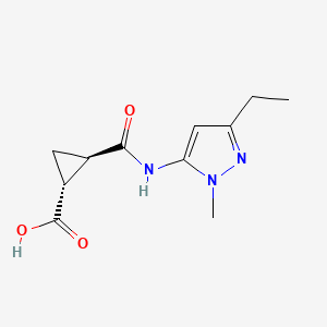 (1R,2R)-2-[(5-ethyl-2-methylpyrazol-3-yl)carbamoyl]cyclopropane-1-carboxylic acid