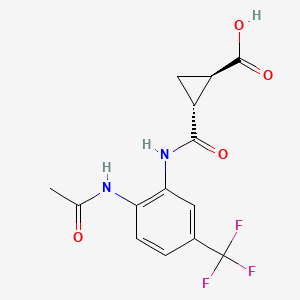 (1R,2R)-2-[[2-acetamido-5-(trifluoromethyl)phenyl]carbamoyl]cyclopropane-1-carboxylic acid