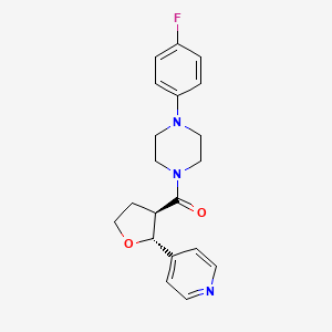 [4-(4-fluorophenyl)piperazin-1-yl]-[(2R,3R)-2-pyridin-4-yloxolan-3-yl]methanone