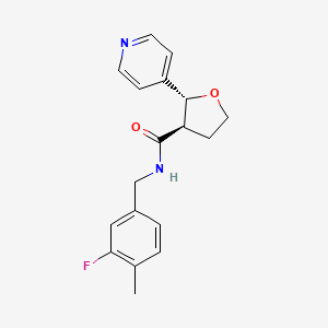 (2R,3R)-N-[(3-fluoro-4-methylphenyl)methyl]-2-pyridin-4-yloxolane-3-carboxamide