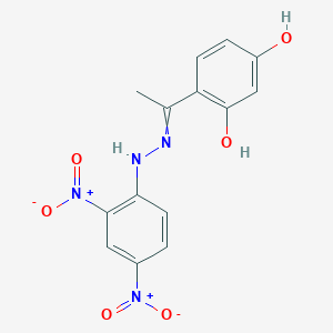 molecular formula C14H12N4O6 B073389 1-(2,4-Dihydroxyphenyl)ethan-1-one (2,4-dinitrophenyl)hydrazone CAS No. 1166-12-7