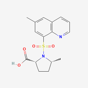 molecular formula C16H18N2O4S B7338927 (2R,5R)-5-methyl-1-(6-methylquinolin-8-yl)sulfonylpyrrolidine-2-carboxylic acid 