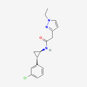 N-[(1R,2S)-2-(3-chlorophenyl)cyclopropyl]-2-(1-ethylpyrazol-3-yl)acetamide