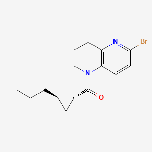 (6-bromo-3,4-dihydro-2H-1,5-naphthyridin-1-yl)-[(1R,2R)-2-propylcyclopropyl]methanone