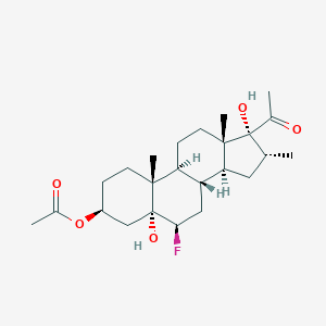 molecular formula C24H37FO5 B073390 6beta-Fluoro-3beta,5alpha,17-trihydroxy-16alpha-methylpregnan-20-one 3-acetate CAS No. 1525-77-5