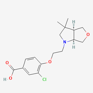 4-[2-[(3aR,6aS)-3,3-dimethyl-3a,4,6,6a-tetrahydro-2H-furo[3,4-b]pyrrol-1-yl]ethoxy]-3-chlorobenzoic acid