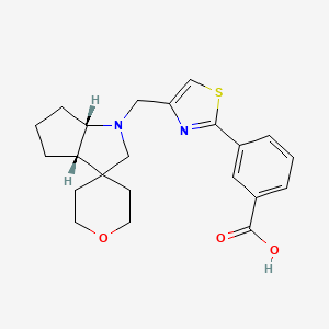 3-[4-[[(3aS,6aS)-spiro[2,3a,4,5,6,6a-hexahydrocyclopenta[b]pyrrole-3,4'-oxane]-1-yl]methyl]-1,3-thiazol-2-yl]benzoic acid