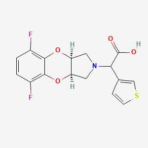 2-[(3aR,9aS)-5,8-difluoro-1,3,3a,9a-tetrahydro-[1,4]benzodioxino[2,3-c]pyrrol-2-yl]-2-thiophen-3-ylacetic acid