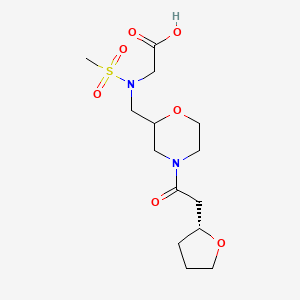 2-[methylsulfonyl-[[4-[2-[(2R)-oxolan-2-yl]acetyl]morpholin-2-yl]methyl]amino]acetic acid