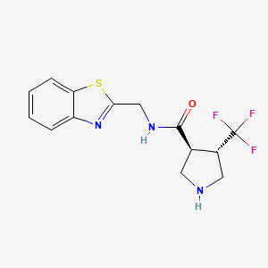 (3S,4S)-N-(1,3-benzothiazol-2-ylmethyl)-4-(trifluoromethyl)pyrrolidine-3-carboxamide