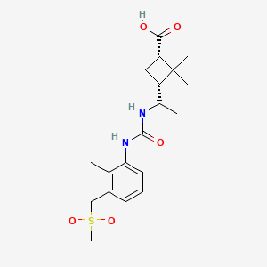 (1S,3R)-2,2-dimethyl-3-[1-[[2-methyl-3-(methylsulfonylmethyl)phenyl]carbamoylamino]ethyl]cyclobutane-1-carboxylic acid